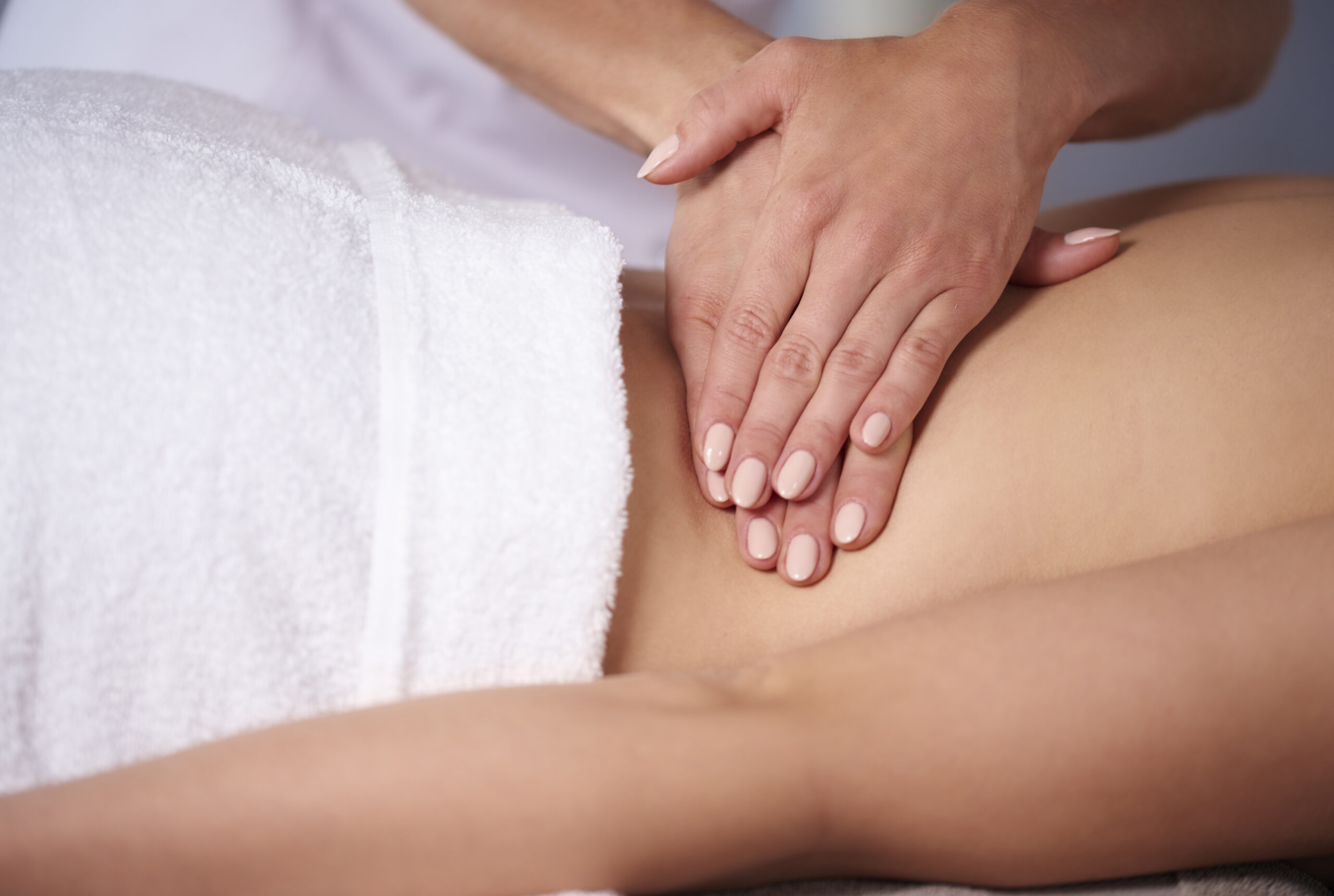 Back massage at the spa